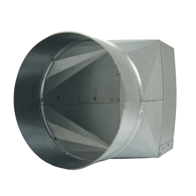 Adapter 220x80 mm auf Durchmesser 125 mm für Rohrleitungen