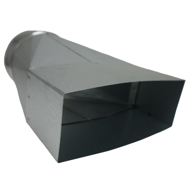 Adapter 220x80 mm auf Durchmesser 125 mm für Rohrleitungen