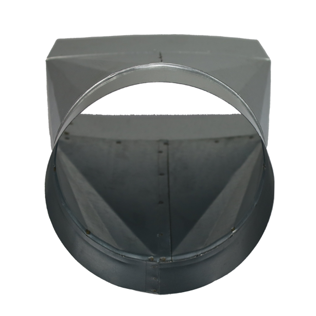 Adapter 220x80 mm auf 160 mm Durchmesser für Rohrleitungen