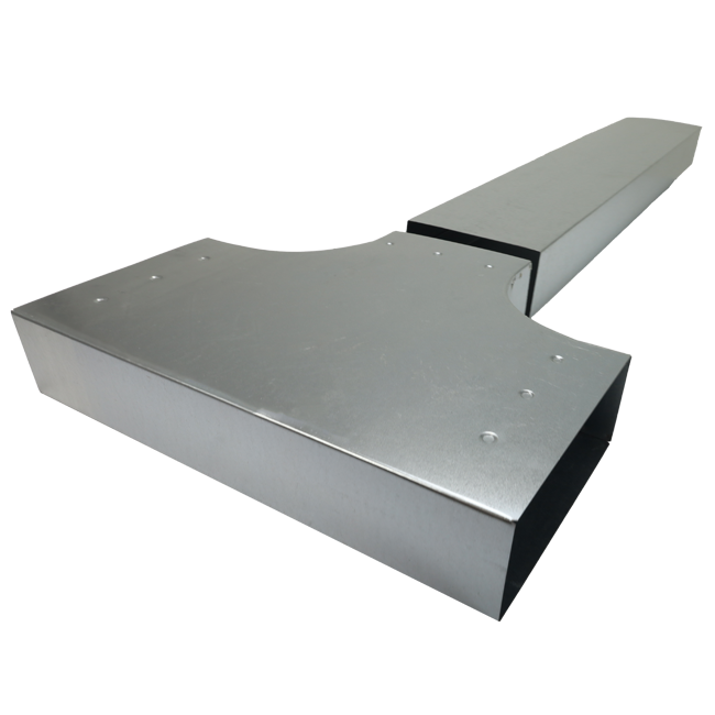 T-Stück 90 Grad 220x80 mm - 220x80 mm für Rohrleitungen