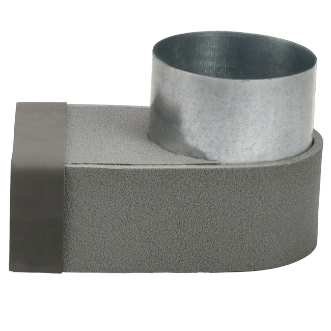 Thermoduct-Krümmer 170mm x 80mm auf Durchmesser 160 mm für Rohrleitungen