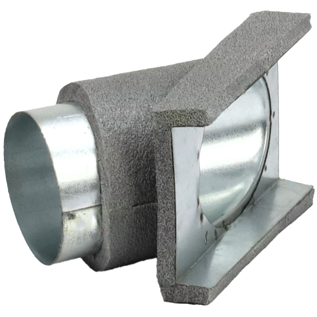 Thermoduct Abzweigung 45º für Flachkanal nach Rohr Ø 80 mm