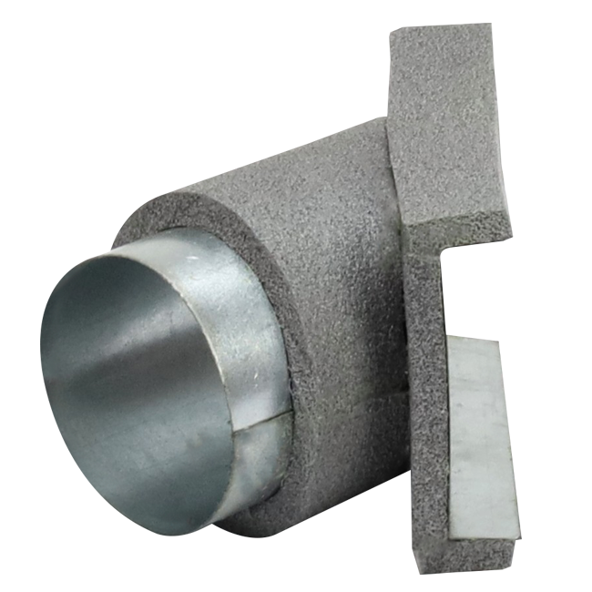 Thermoduct Abzweigung 45º für Flachkanal nach Rohr Ø 80 mm