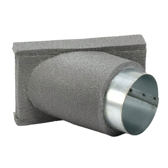Thermoduct Abzweigung 45º für Flachkanal nach Rohr Ø 80 mm