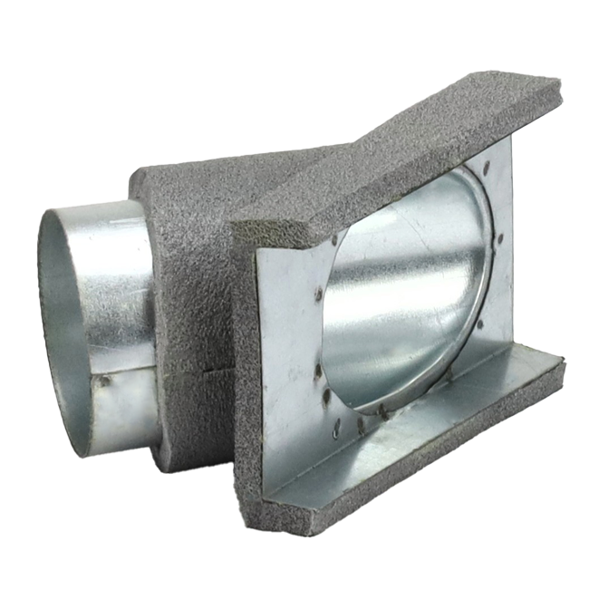 Thermoduct Abzweigung 45º für Flachkanal nach Rohr Ø 80 mm