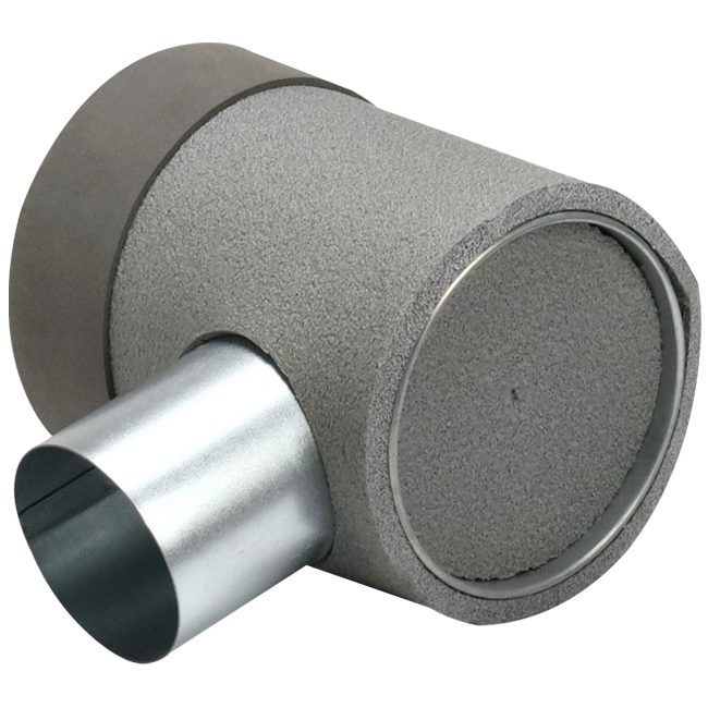 Thermoduct Ventilanschluss Ø 125 mm nach Ø 80 mm für Tunnelbau