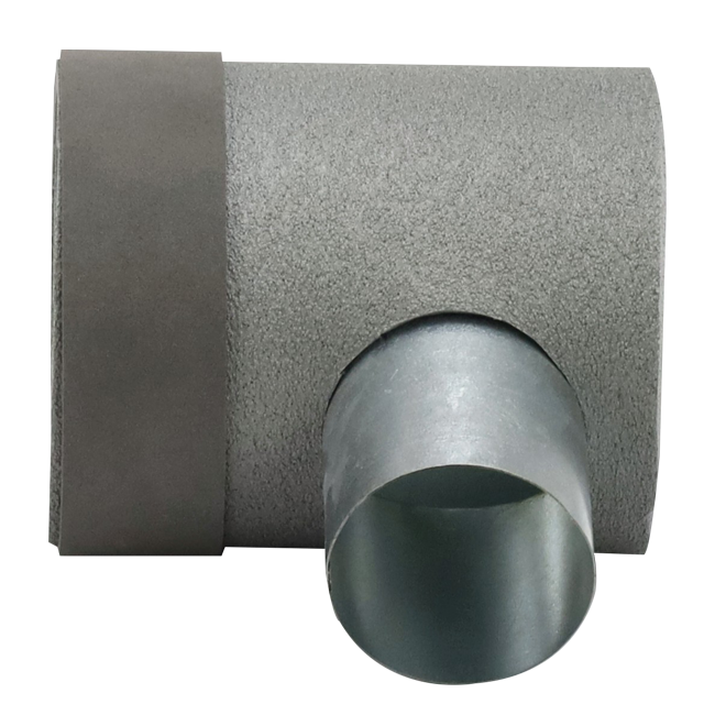 Thermoduct Ventilanschluss Ø 125 mm nach Ø 80 mm für Tunnelbau