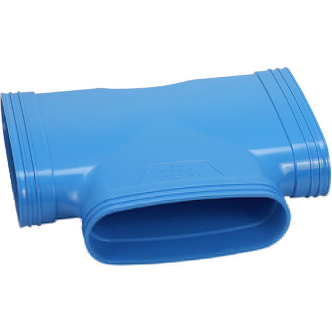 Wavin Ventiza T-Stück 90 Grad PVC oval 235x80 mm M/M/M