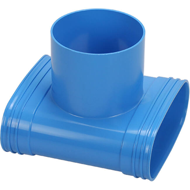 Wavin Ventiza PVC T-Stück oval 195x80 mm mit Durchmesser 160 mm M/M/M