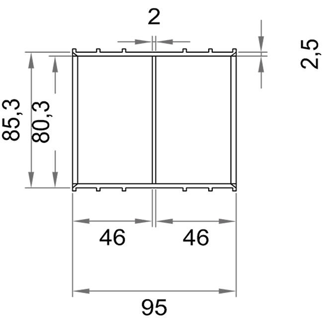 Wavin Ventiza PVC Klebemuffe oval 235x80 mm M/M