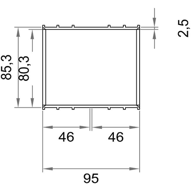 Wavin Ventiza Überschiebemuffe PVC oval 235x80 mm M/M