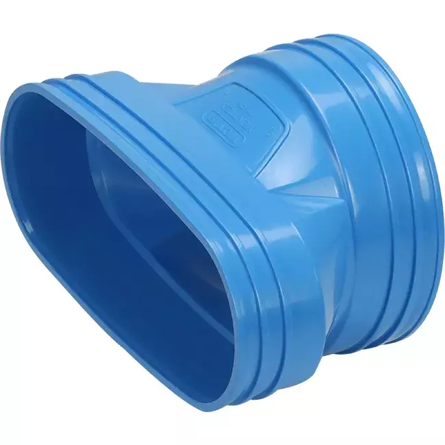 Wavin Ventiza Verlauf PVC oval 195x80 mm auf 125 mm M/M