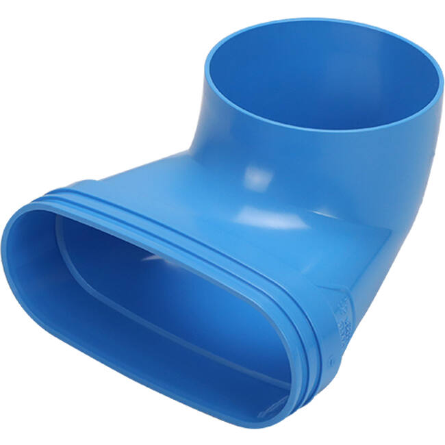 Wavin Ventiza Endstück 90 Grad PVC oval 195x80x100 mm mit Durchmesser 125 mm M/M