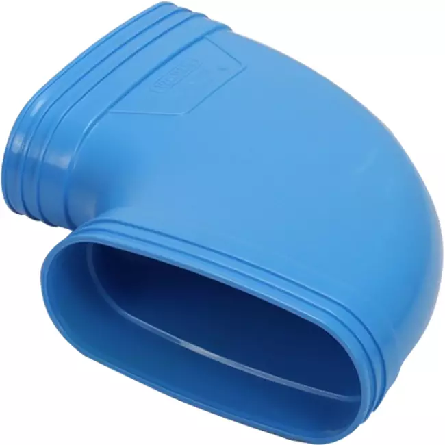Wavin Ventiza Bogen 90 Grad PVC oval 195x80 mm horizontal M/M