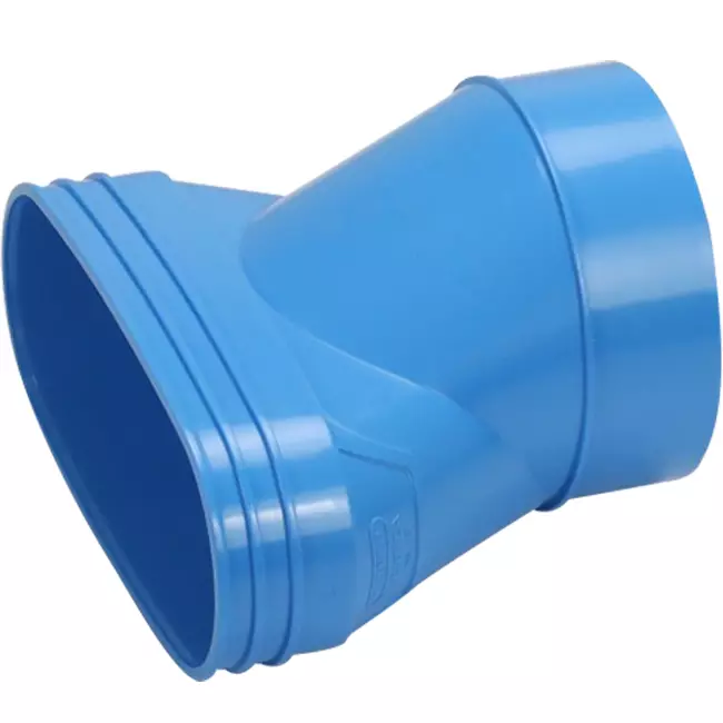 Wavin Ventiza Verlauf PVC oval 195x80 mm auf 125 mm exzentrisch M/S