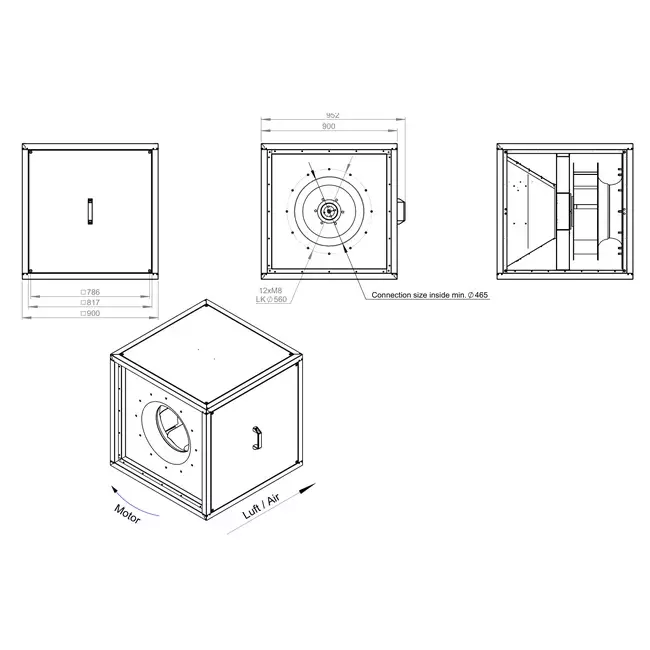 Außenluftstrom des Kastenventilatormotors - MPC T 560 EC K01