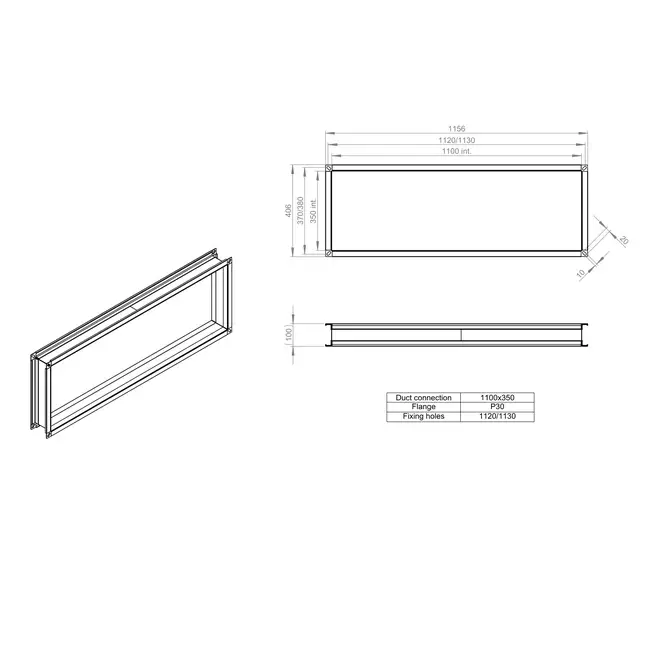 Flexibler Anschluss 1100 x 350 - VS 11035