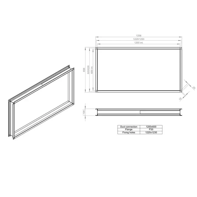 Flexibler Anschluss 1200 x 600 - VS 12060