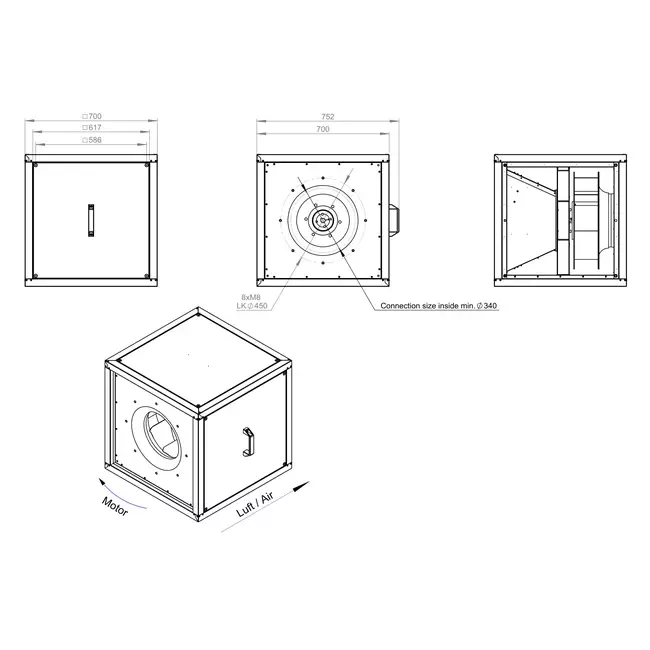 Lüftermotor für Außenluftstrom - MPC T 450 D4 K01
