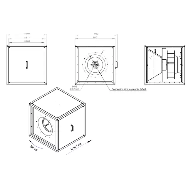 Außenluftstrom des Kastenventilatormotors - MPC T 560 D4 K01