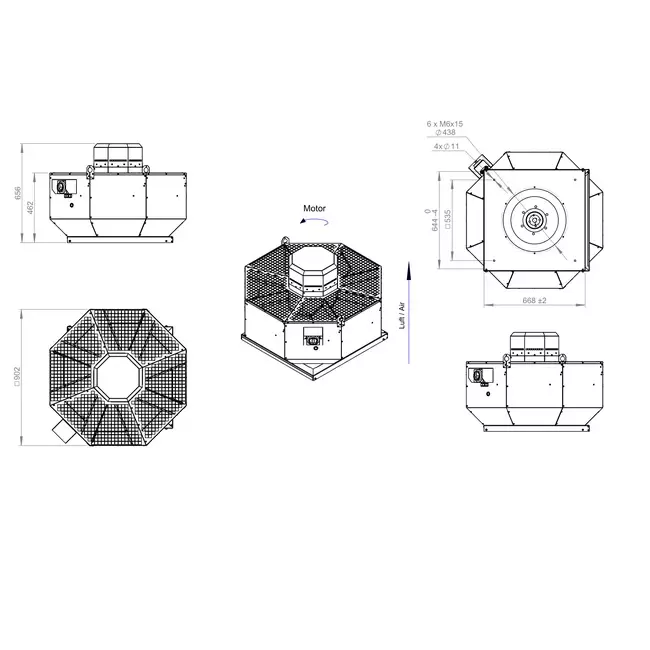 Dachventilator senkrecht Metall - DVL 500 D4 RK 02