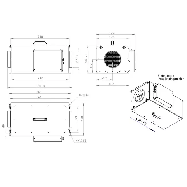 Versorgungseinheit mit Elektroheizung - FFH 200 EC EOJR 01