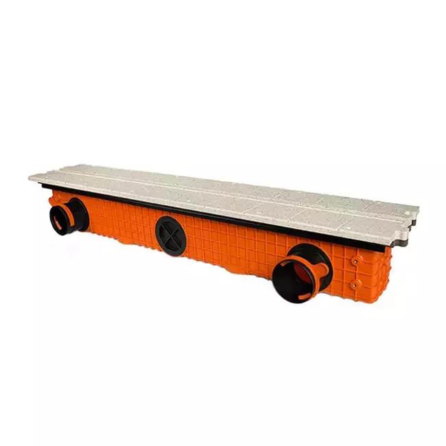 Ergovent verputzbarer rahmenloser Schlitzdurchlass 1050 mm mit Anschlussdurchmesser 90 mm - Modular - 1 Schlitz