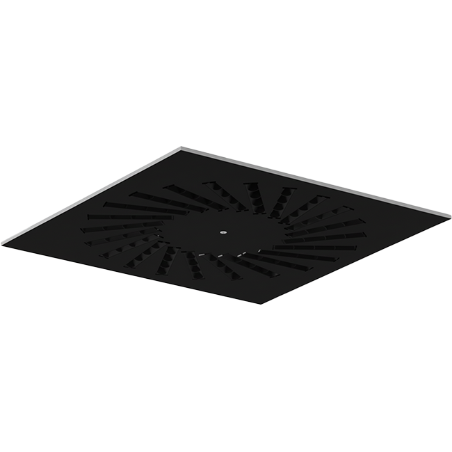 Drallauslass aus Stahl mit verstellbaren Leitblechen - 595x595 mm - RAL 9005