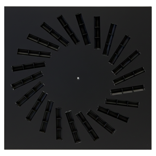 Drallauslass aus Stahl mit verstellbaren Leitblechen - 595x595 mm - RAL 9005