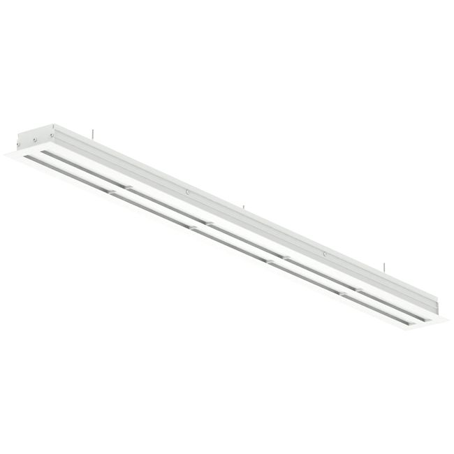 Aluminium-Lüftungsgitter mit 1 verstellbarem Lamellenblatt – 2000 mm – RAL 9016 + isolierter Luftverteilerkasten mit Luftmengenregelklappe