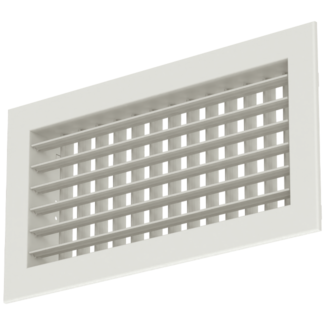 Doppeltes verstellbares Wandgitter aus Aluminium mit Dämpfer - mit Reibungsfedern - 500x100 mm - RAL 9010