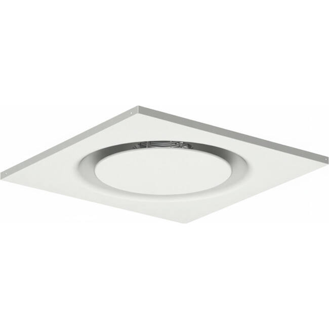 Runder Deckenluftdurchlass aus Stahl für Zu- und Abluft 595x595 mm - 200 mm - RAL 9010