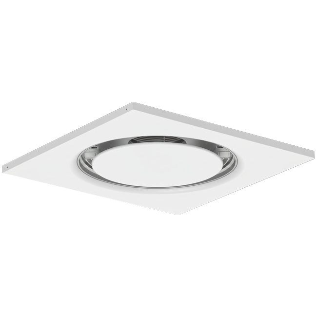 Runder Deckenluftdurchlass aus Stahl für Zu- und Abluft 595x595 mm - 160 mm - RAL 9016