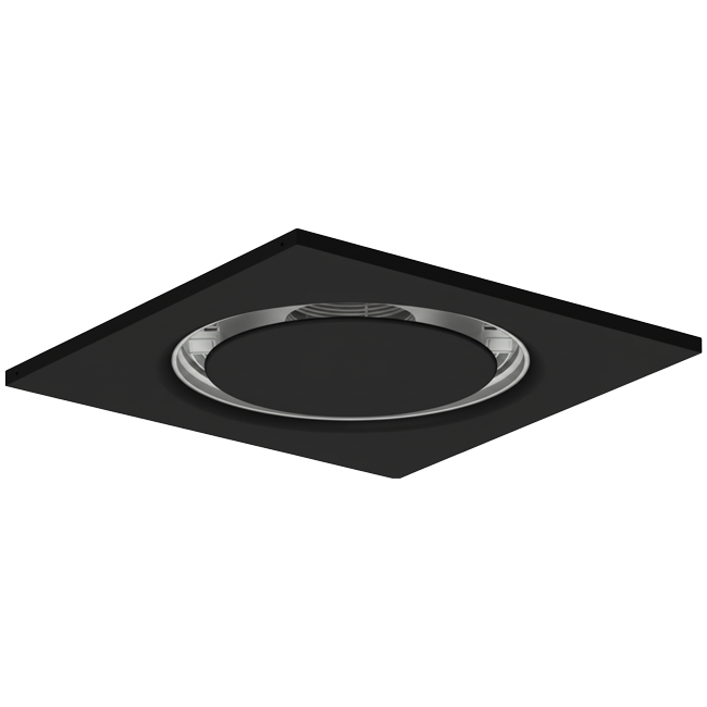 Runder Deckenluftdurchlass aus Stahl für Zu- und Abluft 595x595 mm - 200 mm - RAL 9005