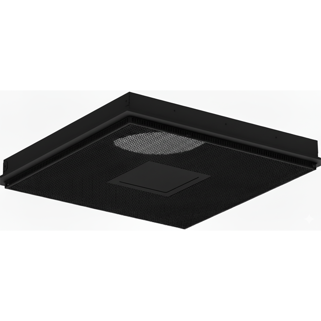 Perforierter Deckenauslass für Zu- und Abluft 595x595 mm - 125 mm - RAL 9005