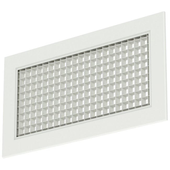 Aluminium Wandgitter mit festem Gitter - mit Reibungsfedern - 300x100 mm - RAL 9010
