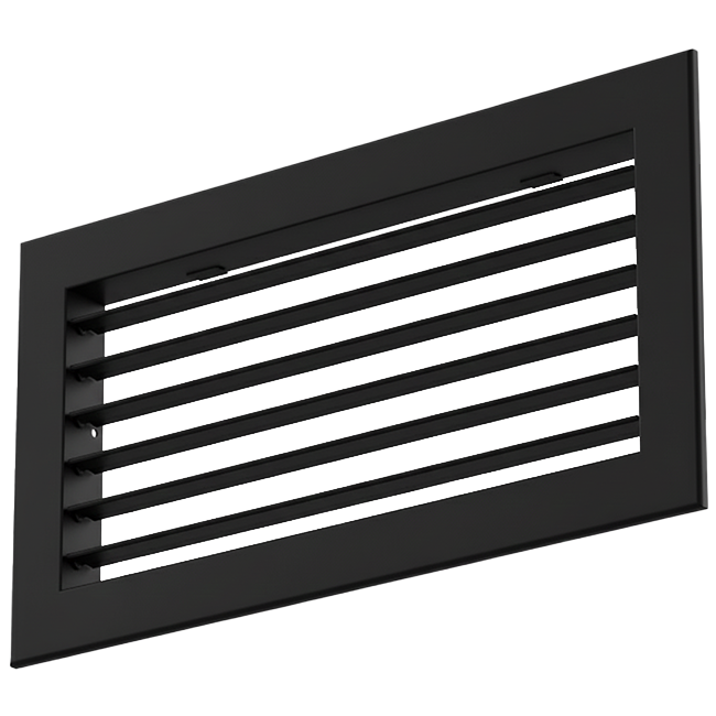 Einfach verstellbares Wandgitter aus Aluminium - mit Reibungsfedern - 200x100 mm - RAL 9005