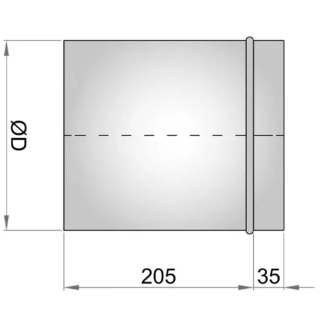 Wickelfalz Verlängerte Schiebverbindung Ø250mm