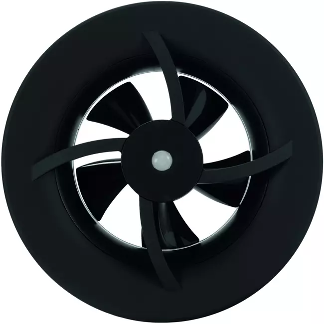 Solara Badventilator mit Wärmemotor - 100 mm Durchmesser - mattschwarz