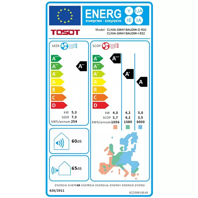 TOSOT CLIVIA by GREE Klimaanlage Inverter Weiß R32 5,3 kW Set