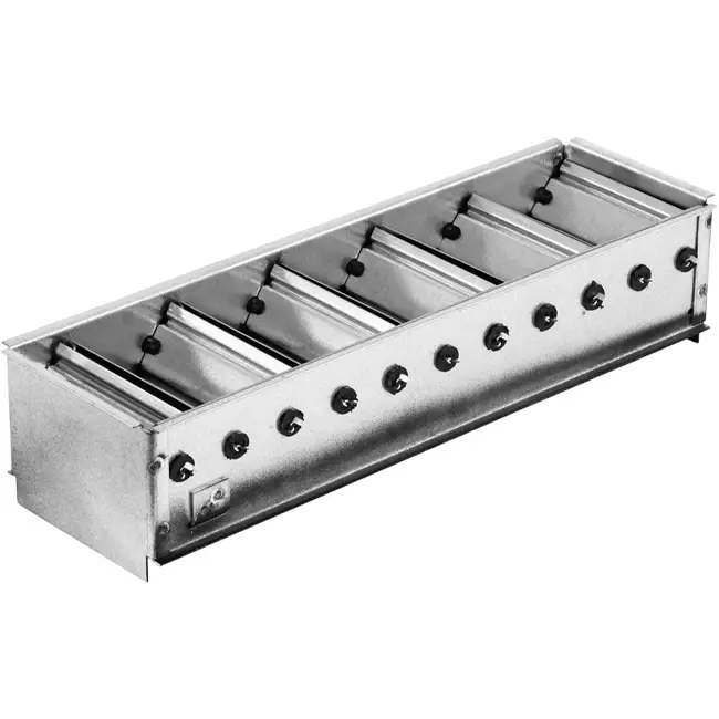 Einfach verstellbares Wandgitter aus Aluminium mit Dämpfer - mit Reibungsfedern - 300x100 mm - RAL 9016