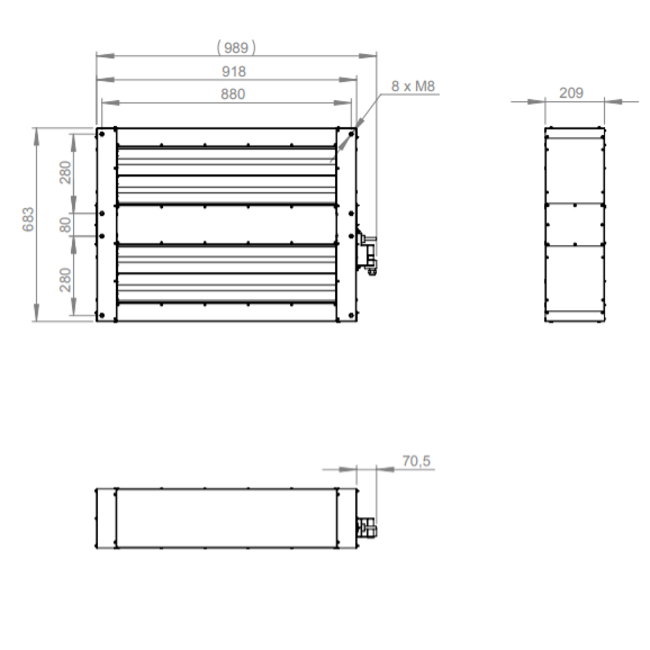 Motor-Absperrklappe mit Federrücklauf für ROTO K / RHE 2800 V – MAK R 2800 V02