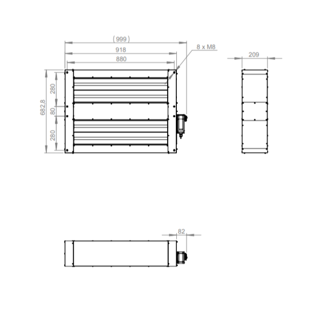 Motor-Absperrklappe mit Federrücklauf für ROTO K / RHE 2800 V – MAK R 2800 V01