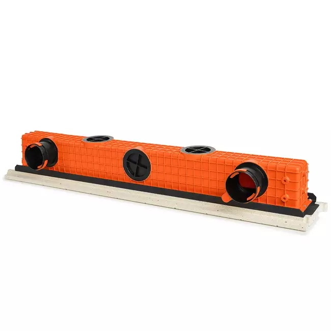 Ergovent rahmenloser Schlitzauslass 1050 mm mit Anschlussdurchmesser 90 mm - modular - 2 Schlitze