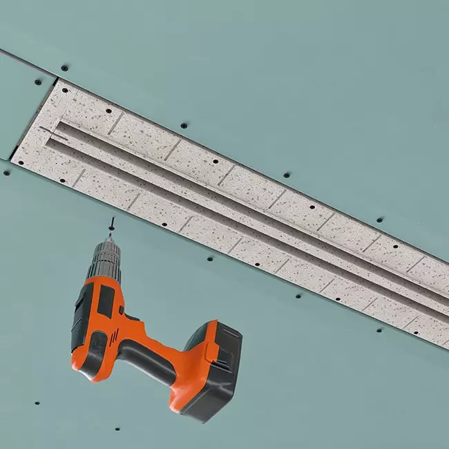 Ergovent rahmenloser Schlitzauslass 1050 mm mit Anschlussdurchmesser 90 mm - modular - 2 Schlitze