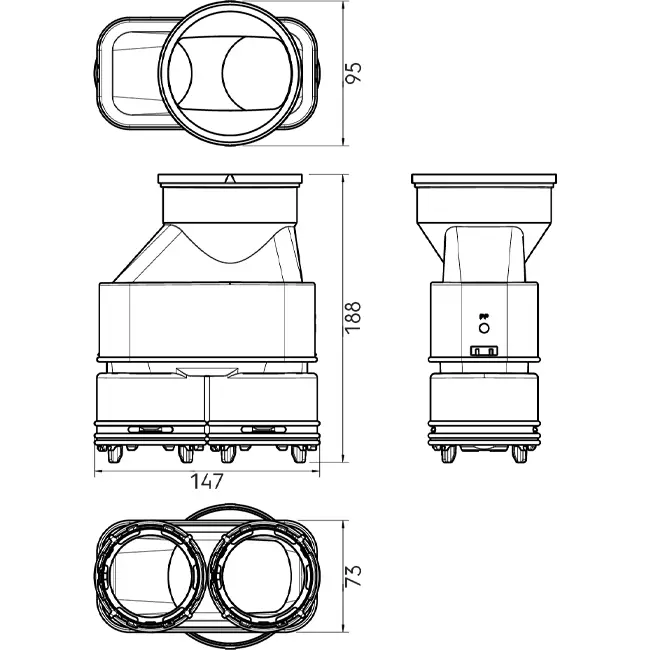 Ubbink Air Excellent 55SC-23C Anschluss für DBOX Luftverteilerkasten 200/800