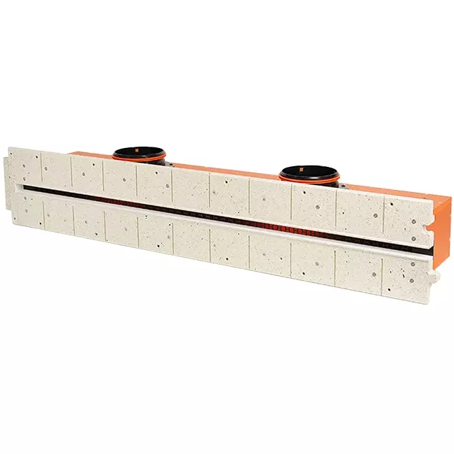 Ergovent rahmenloser Schlitzauslass 1050 mm mit Anschlussdurchmesser 125 mm - Klimatisierung - 1 Schlitz