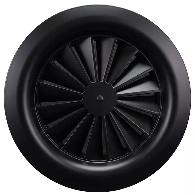 Dralldiffusor rund 125 mm Zentralschraube - SWR125 RAL9005 30% glänzend