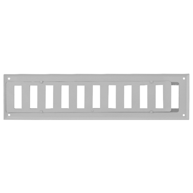Verstellbares Wandgitter 300x100 mm Metall - RAL 9016