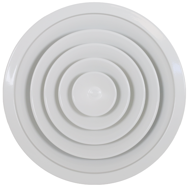 Deckendiffusor rund mit festem Muster Ø 150 mm - RAL9010